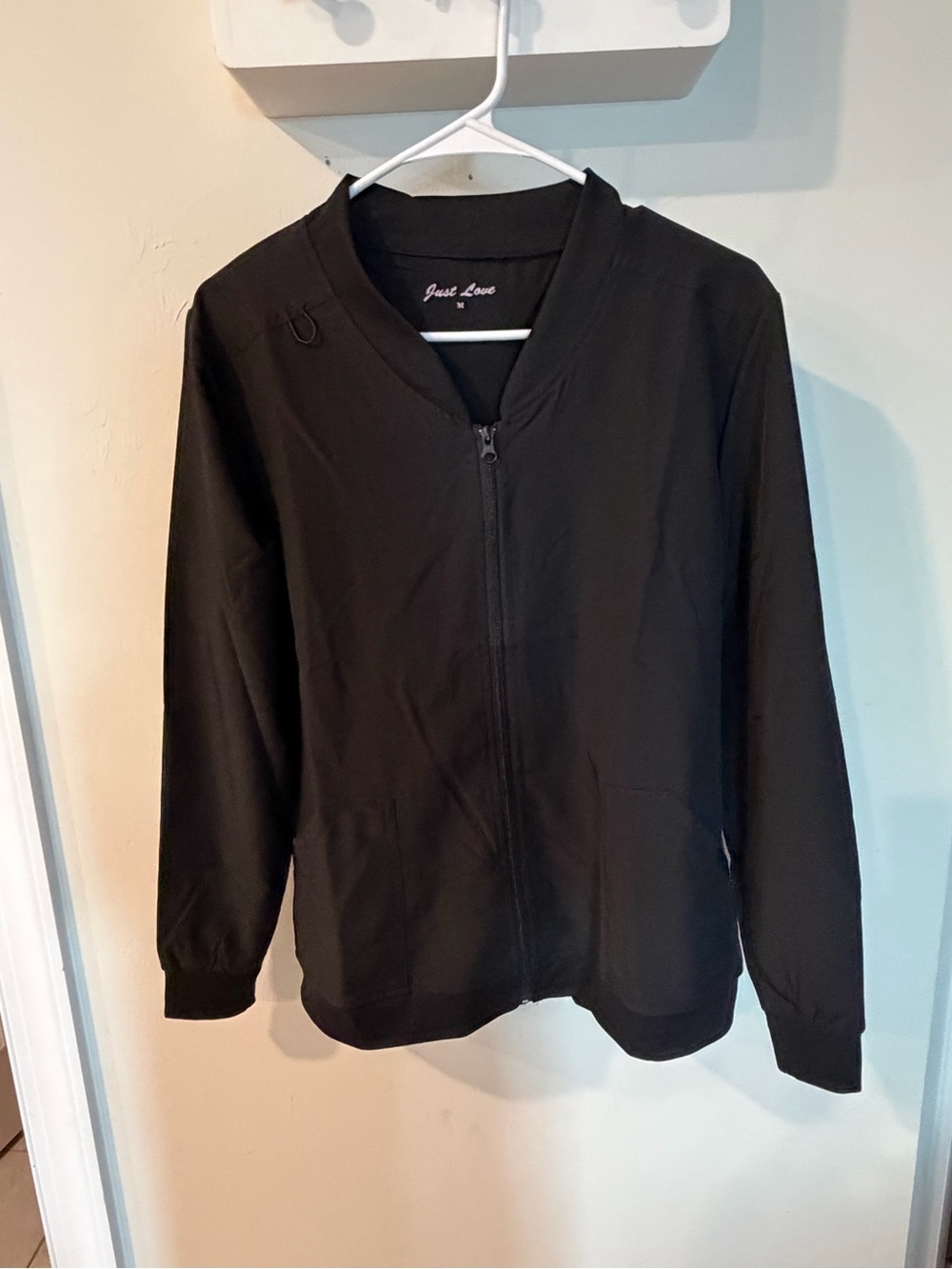 Just Love Women's Black Nursing Scrub Jacket Medium